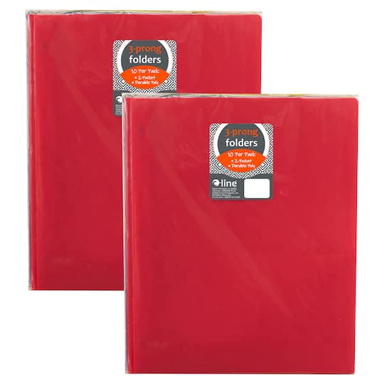 C-Line® Two-Pocket Heavyweight Poly Portfolio Folders, 2 Packs of 10